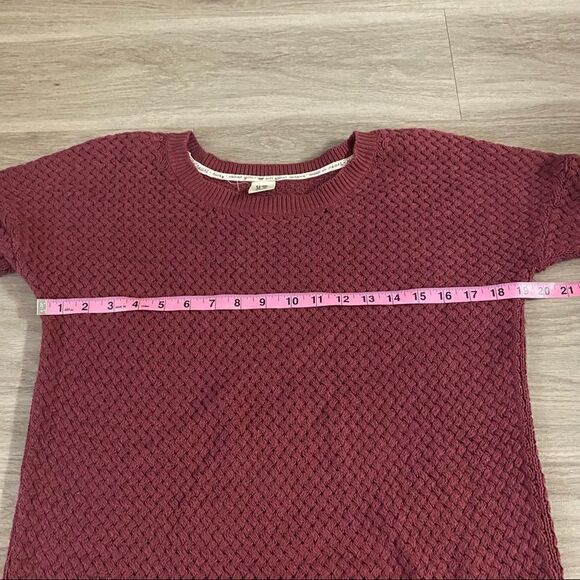Roxy maroon knit pullover sweater cotton blend size medium - Picture 4 of 8